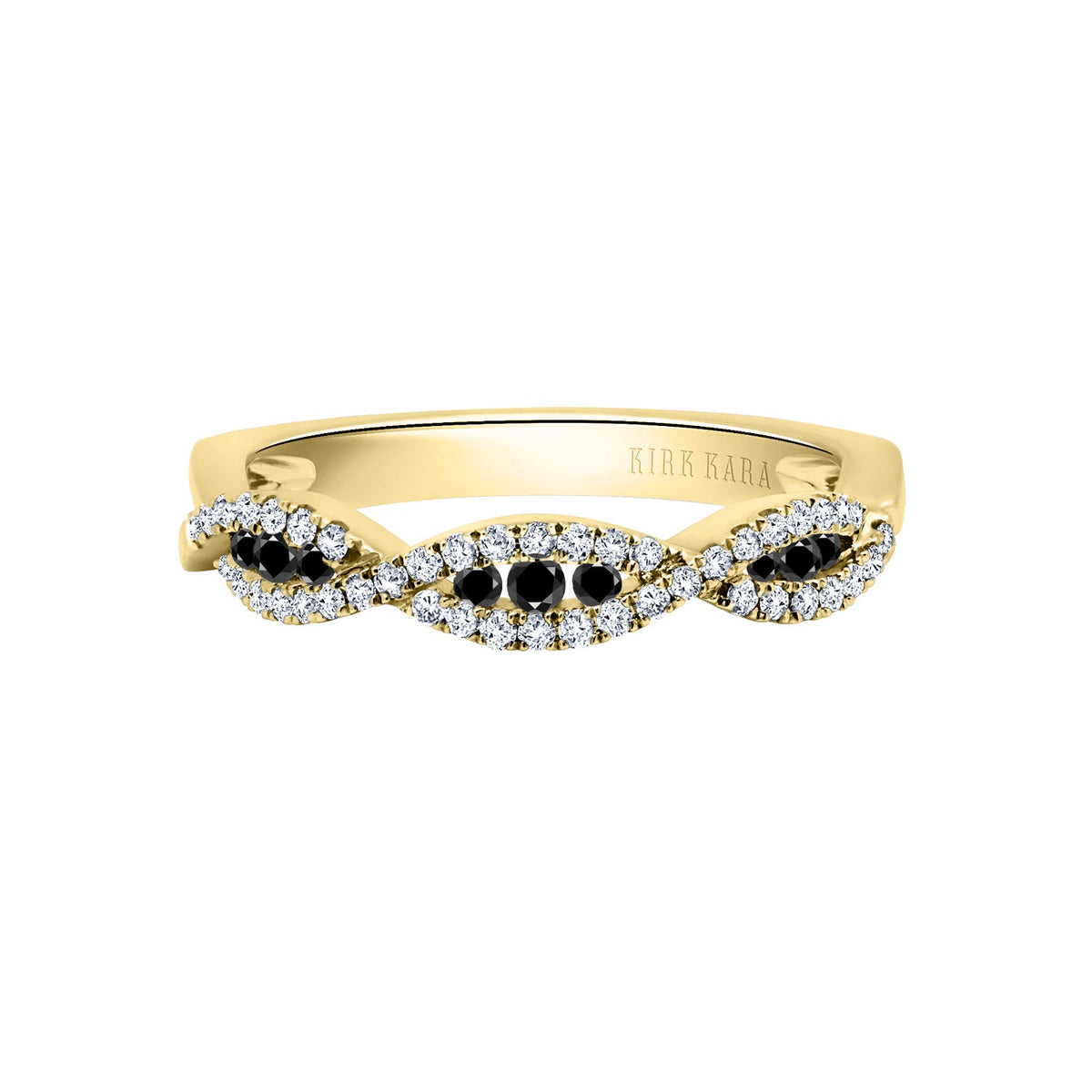 Classic Twist Channel Black Diamond Wedding Band