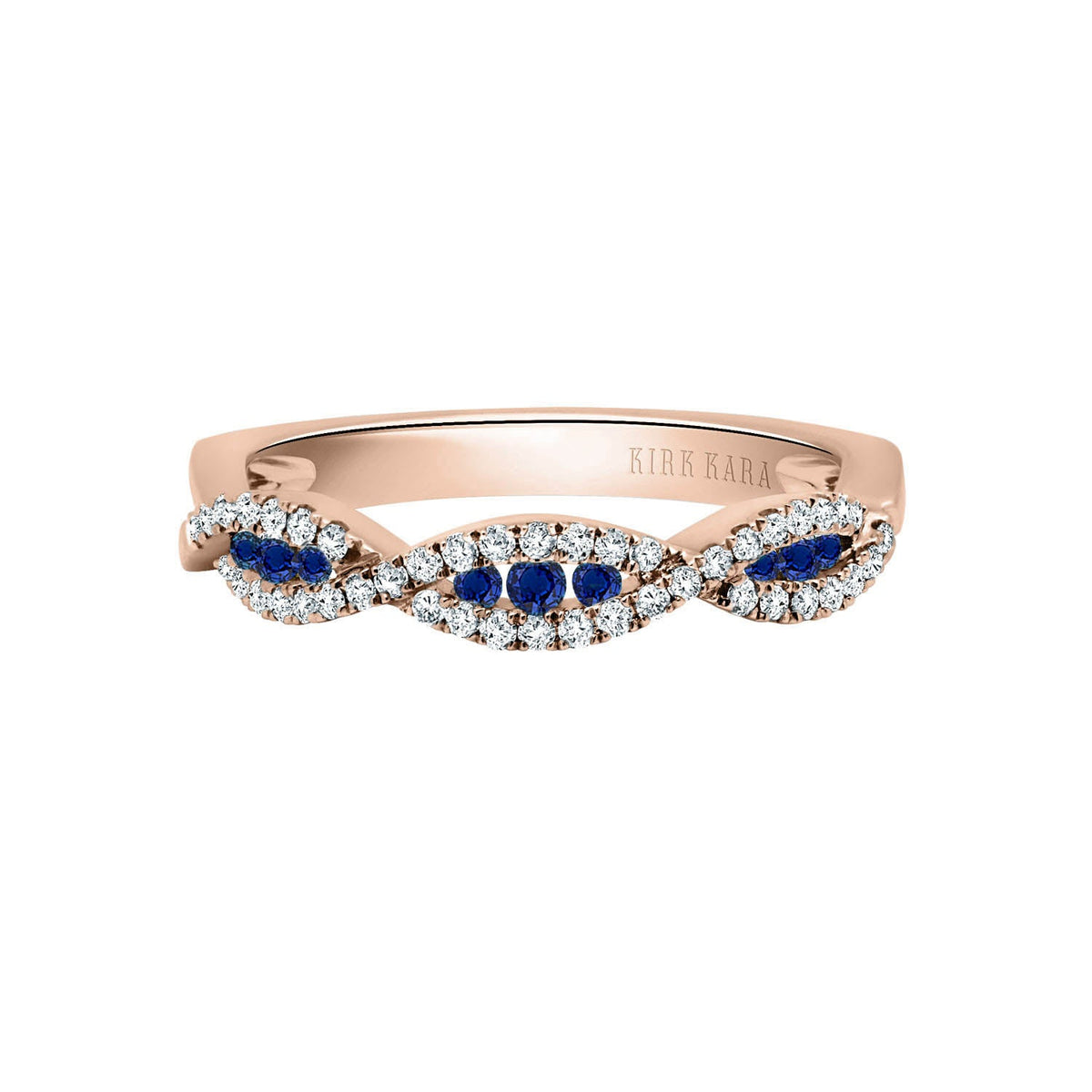 Classic Twist Channel Blue Sapphire Wedding Band