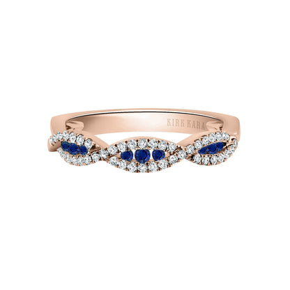 Classic Twist Channel Blue Sapphire Wedding Band