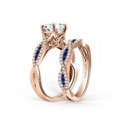 Classic Twist Channel Blue Sapphire Wedding Band