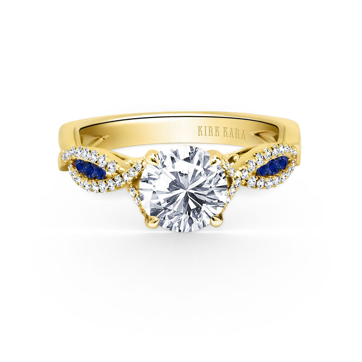 Channel Twist Blue Sapphire Engagement Ring