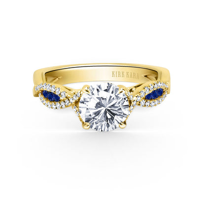 Channel Twist Blue Sapphire Engagement Ring
