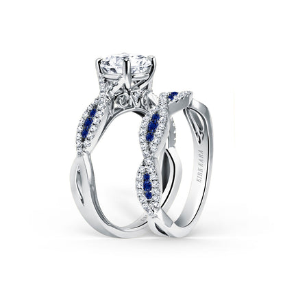 Channel Twist Blue Sapphire Engagement Ring