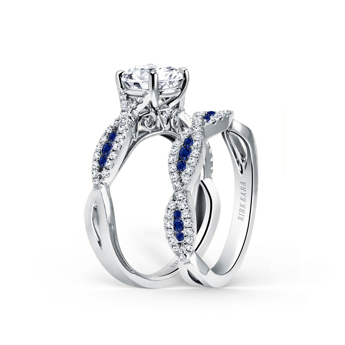 Classic Twist Channel Blue Sapphire Wedding Band