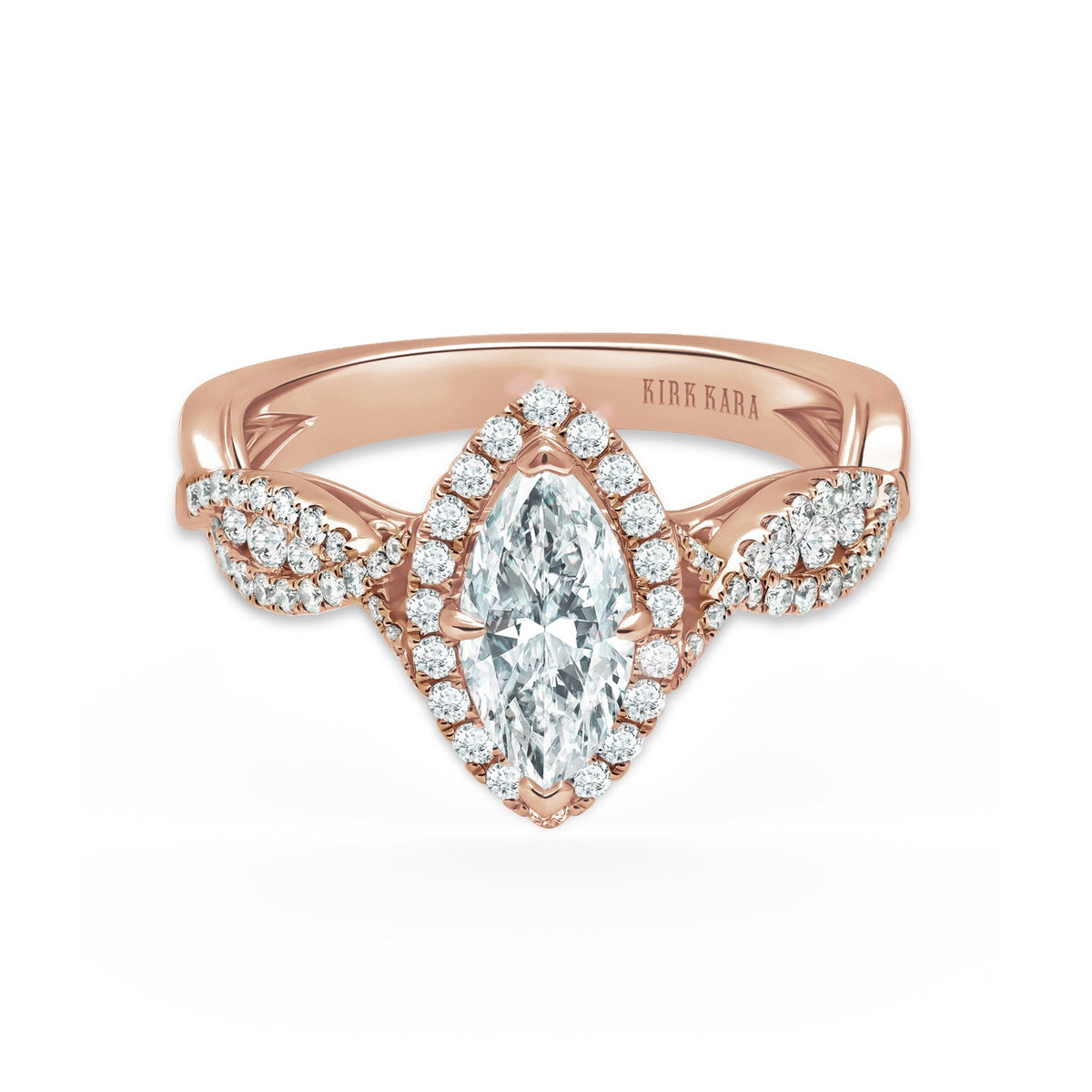 Classic Twist Channel Halo Diamond Engagement Ring