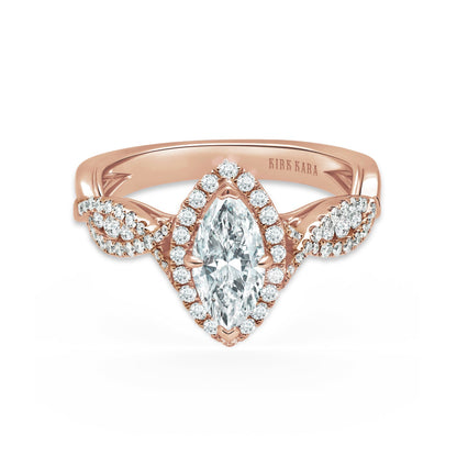 Classic Twist Channel Halo Diamond Engagement Ring