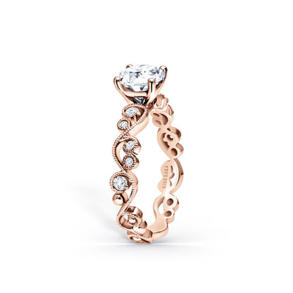 Lace Milgrain Solitaire Diamond Engagement Ring
