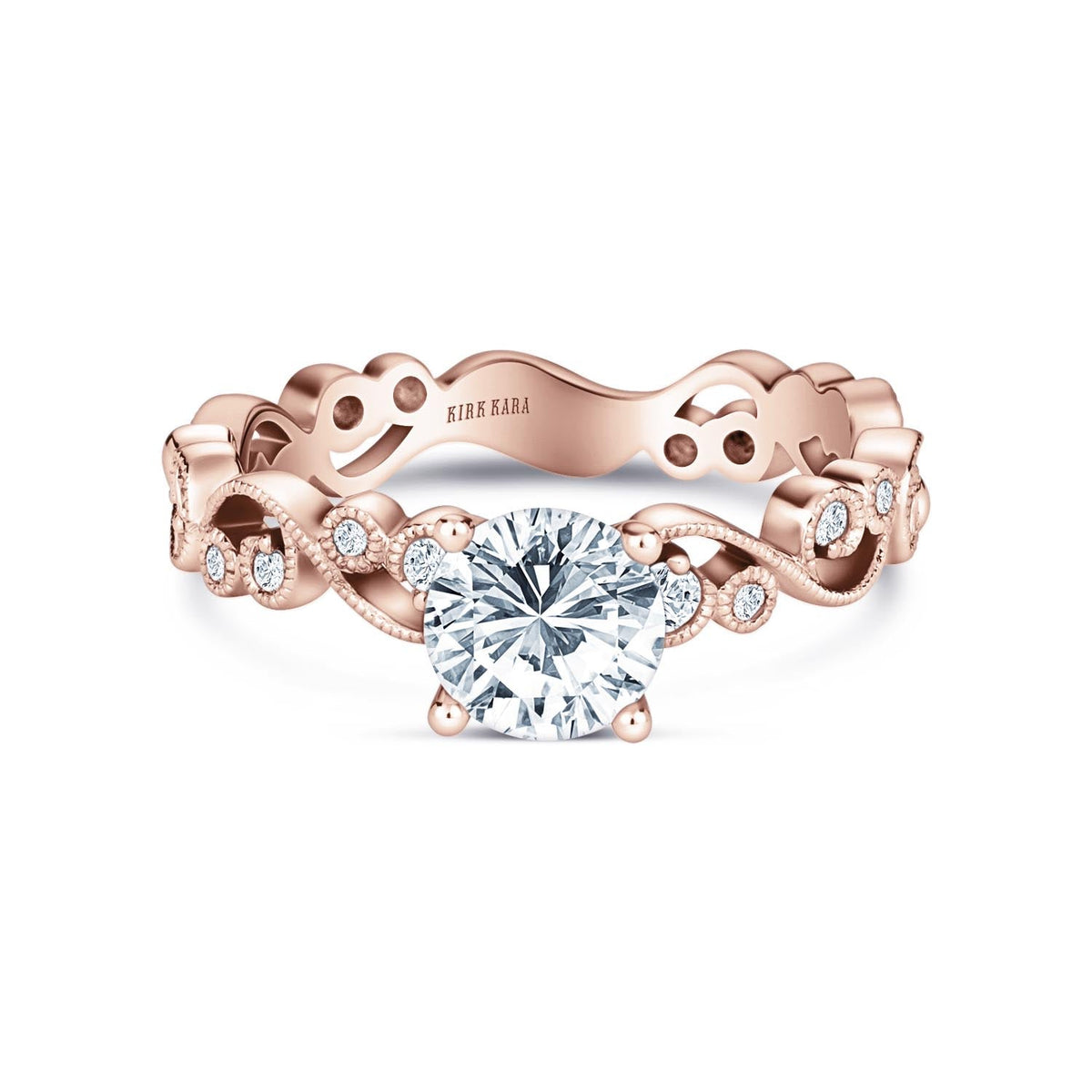 Lace Milgrain Solitaire Diamond Engagement Ring