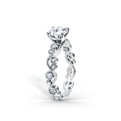 Lace Milgrain Solitaire Diamond Engagement Ring