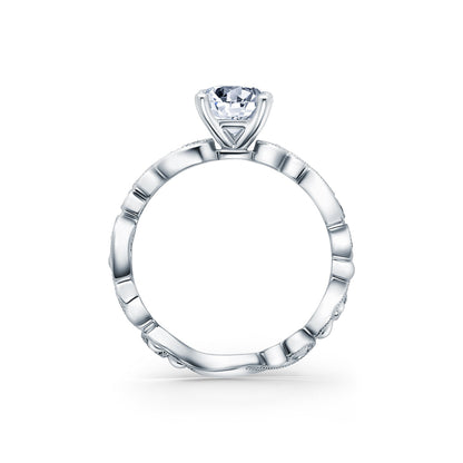 Lace Milgrain Solitaire Diamond Engagement Ring
