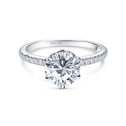 Milgrain Swirl 6 Prong Basket Solitaire Diamond Engagement Ring