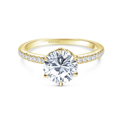 Milgrain Swirl 6 Prong Basket Solitaire Diamond Engagement Ring