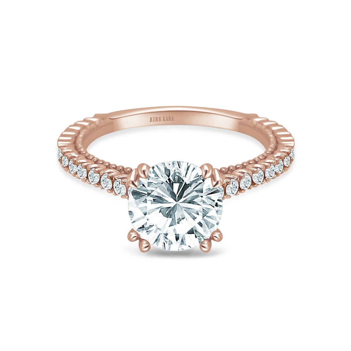 Beaded Timeless Diamond Engagement Ring