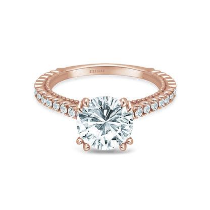 Beaded Timeless Diamond Engagement Ring