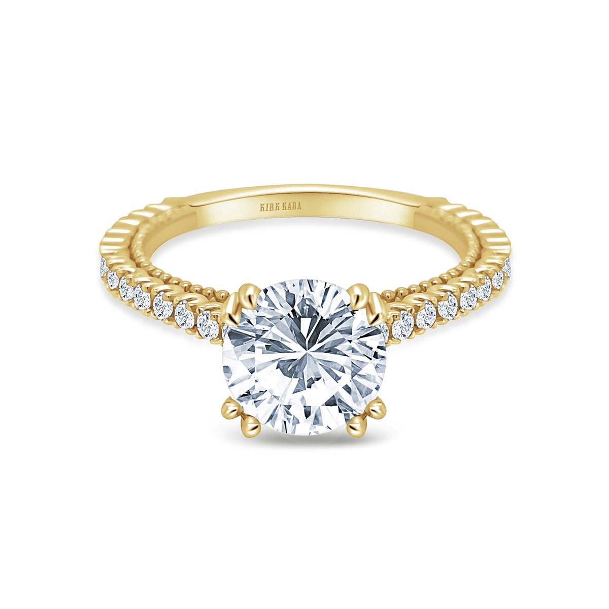 Beaded Timeless Diamond Engagement Ring