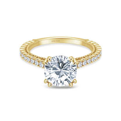 Beaded Timeless Diamond Engagement Ring