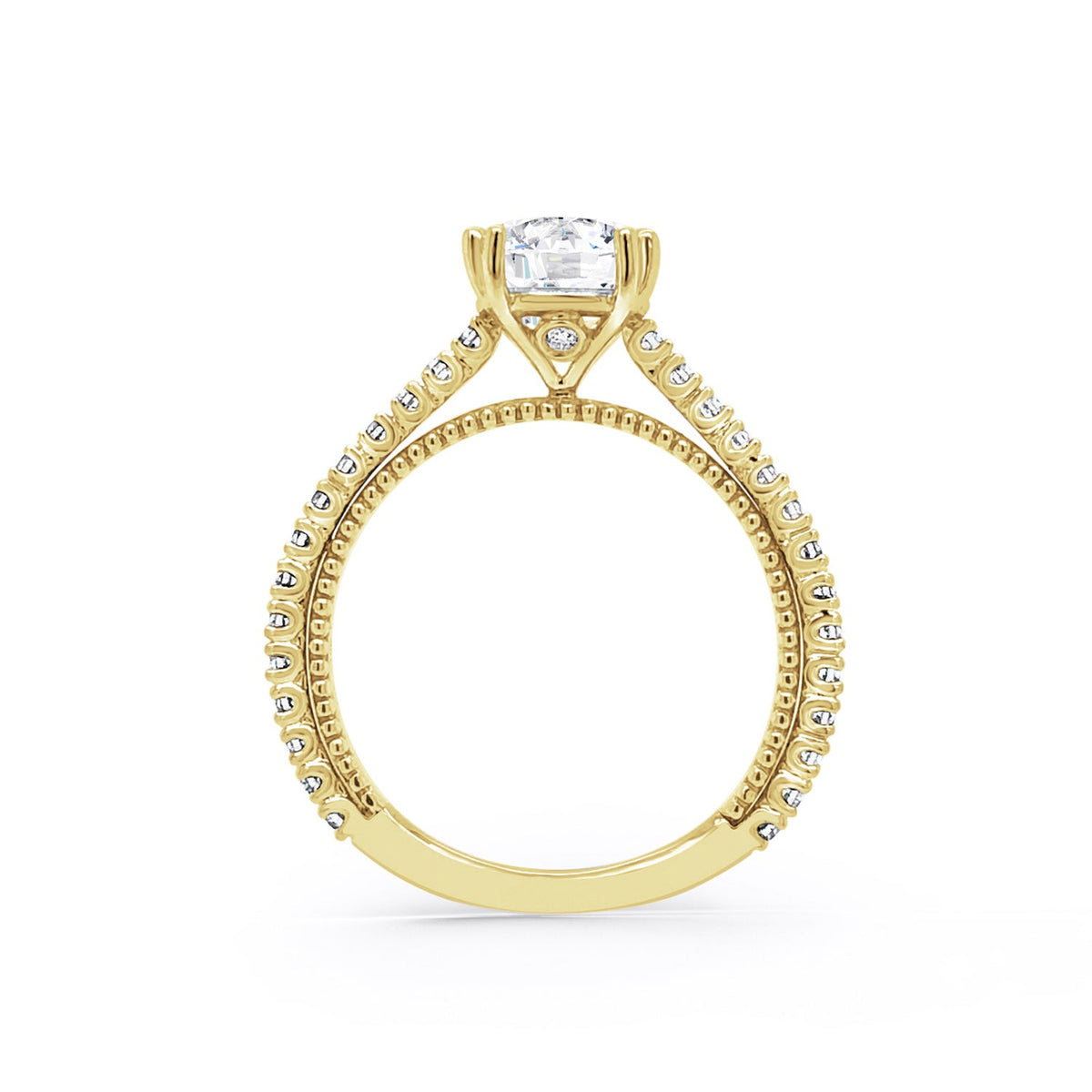 Beaded Timeless Diamond Engagement Ring