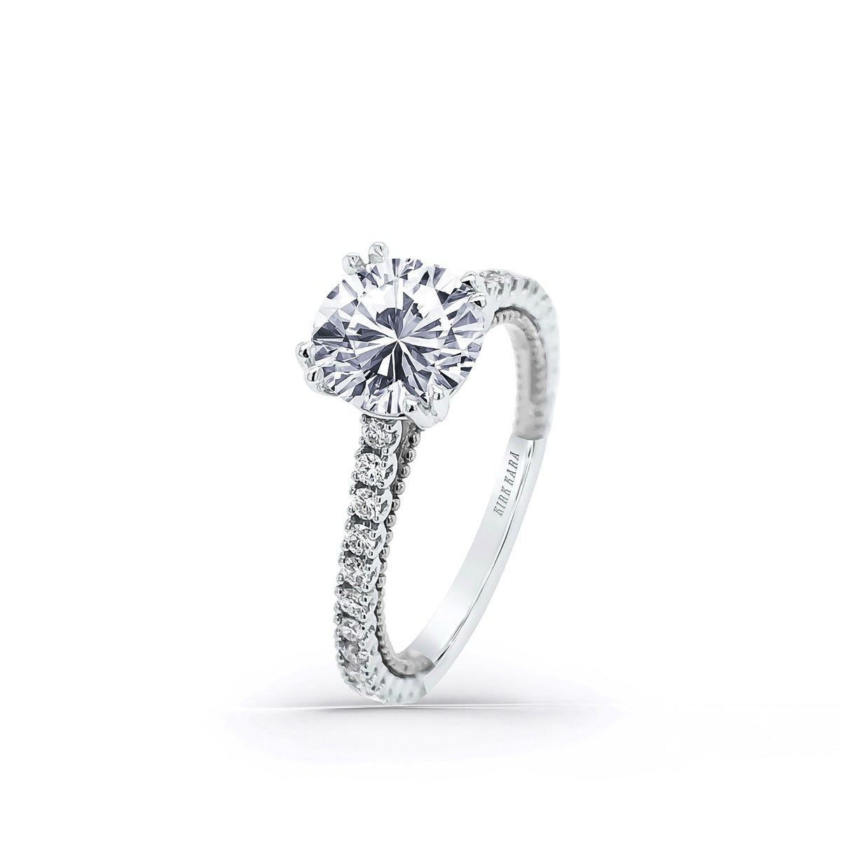 Beaded Timeless Diamond Engagement Ring