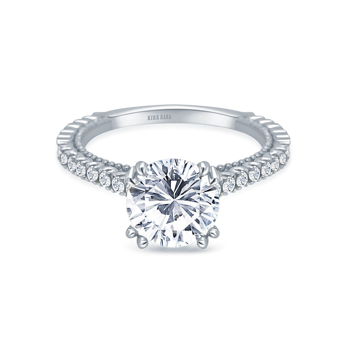 Beaded Timeless Diamond Engagement Ring