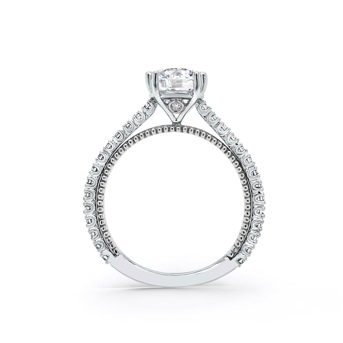 Beaded Timeless Diamond Engagement Ring