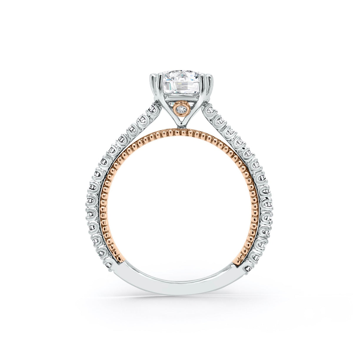 Beaded Timeless Diamond Engagement Ring