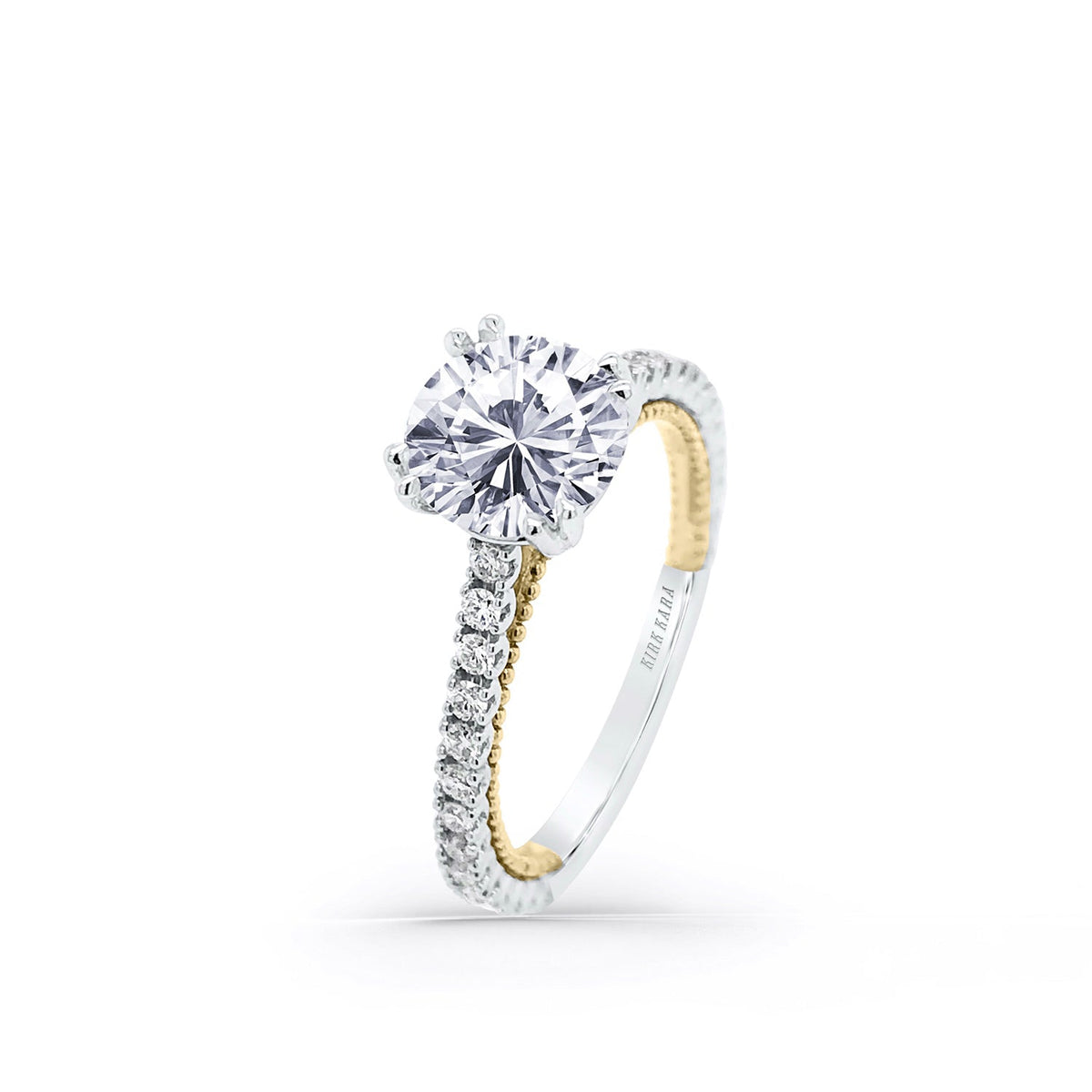 Beaded Timeless Diamond Engagement Ring