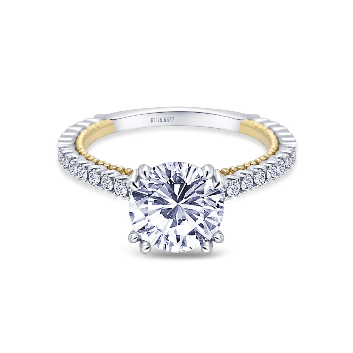 Beaded Timeless Diamond Engagement Ring