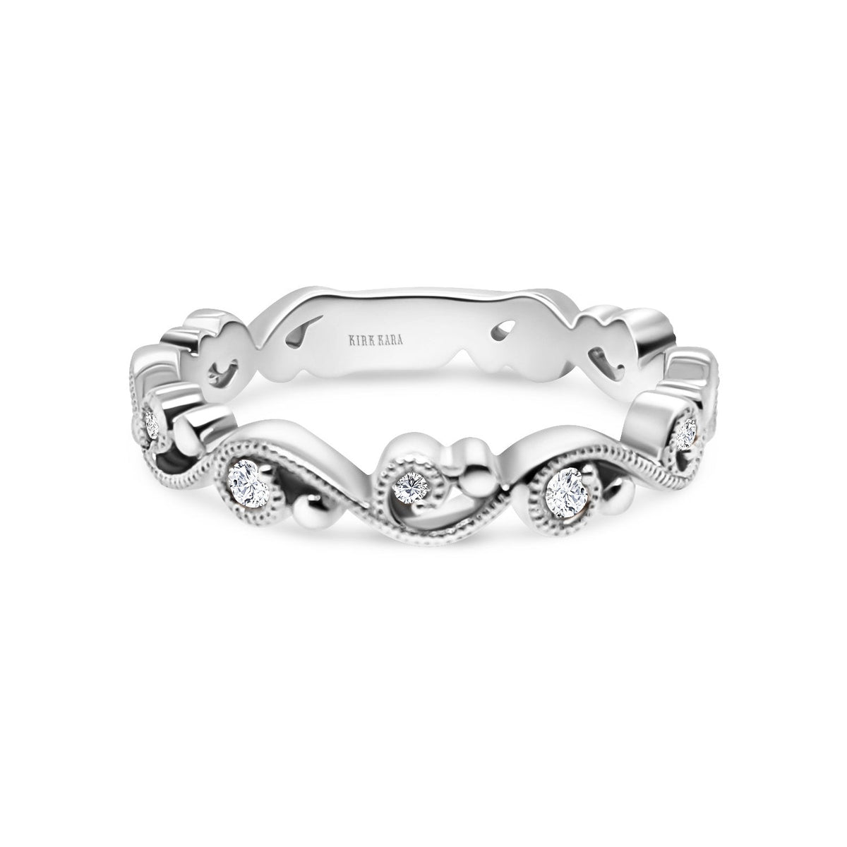 Delicate Lace Diamond Romantic Wedding Band