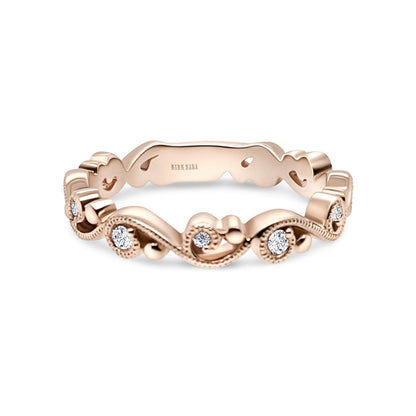 Delicate Lace Diamond Romantic Wedding Band