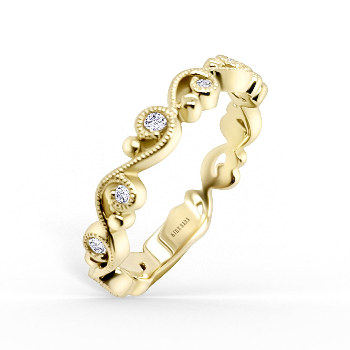 Delicate Lace Diamond Romantic Wedding Band