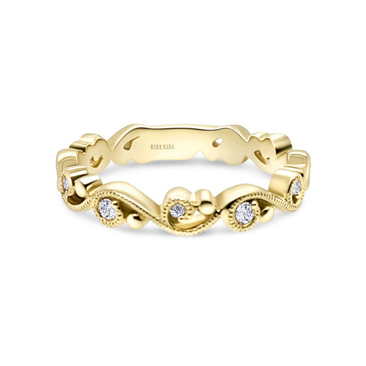Delicate Lace Diamond Romantic Wedding Band