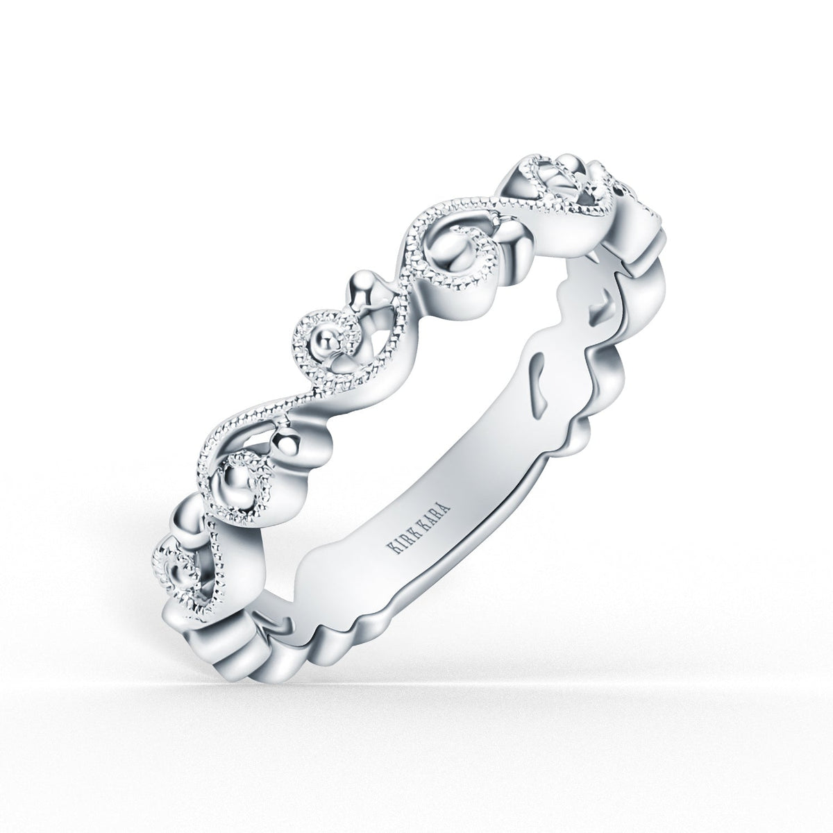 Delicate Stackable Lace Metal Wedding Band