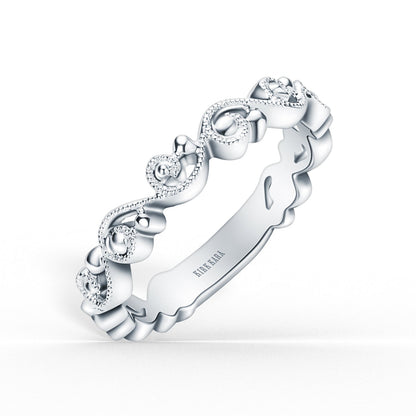 Delicate Stackable Lace Metal Wedding Band