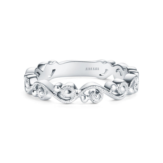Delicate Stackable Lace Metal Wedding Band