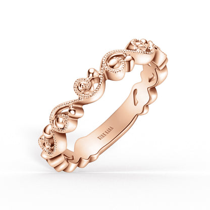 Delicate Stackable Lace Metal Wedding Band