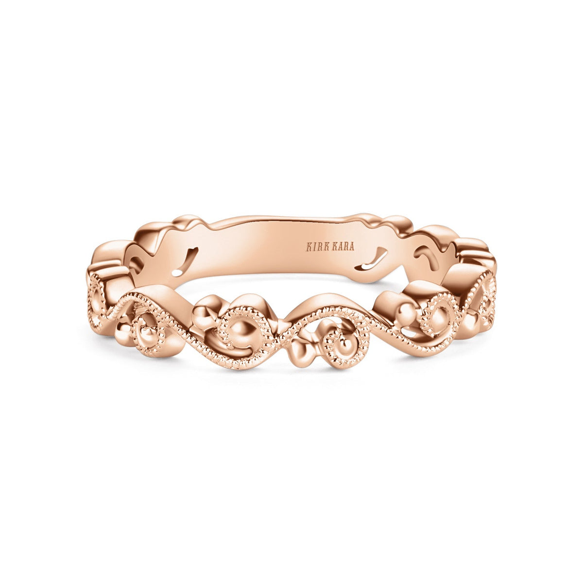 Delicate Stackable Lace Metal Wedding Band
