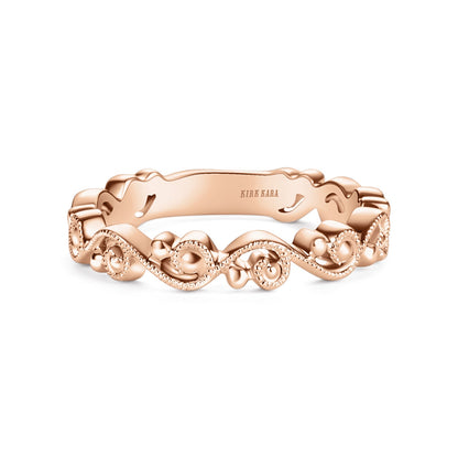 Delicate Stackable Lace Metal Wedding Band