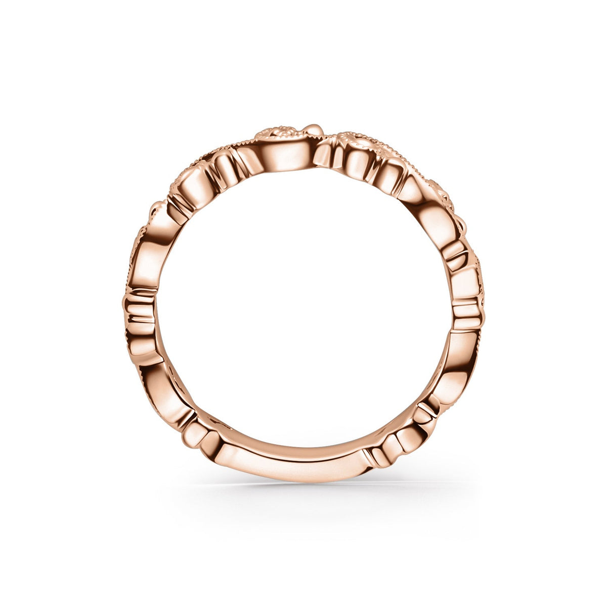 Delicate Stackable Lace Metal Wedding Band