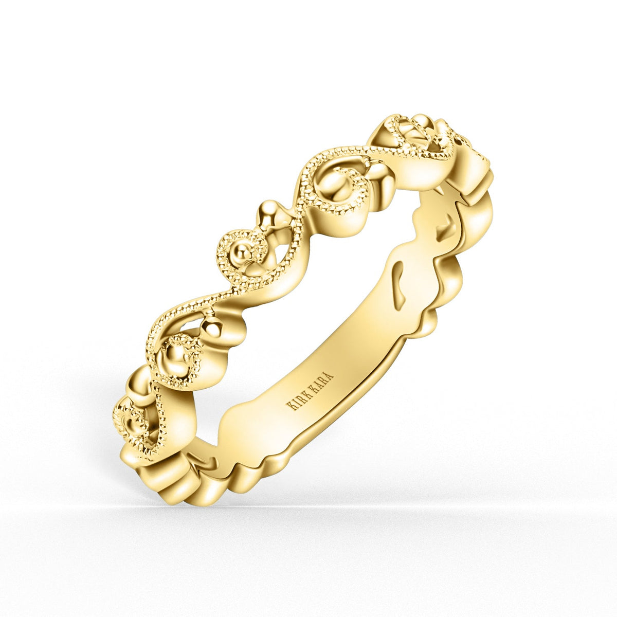 Delicate Stackable Lace Metal Wedding Band