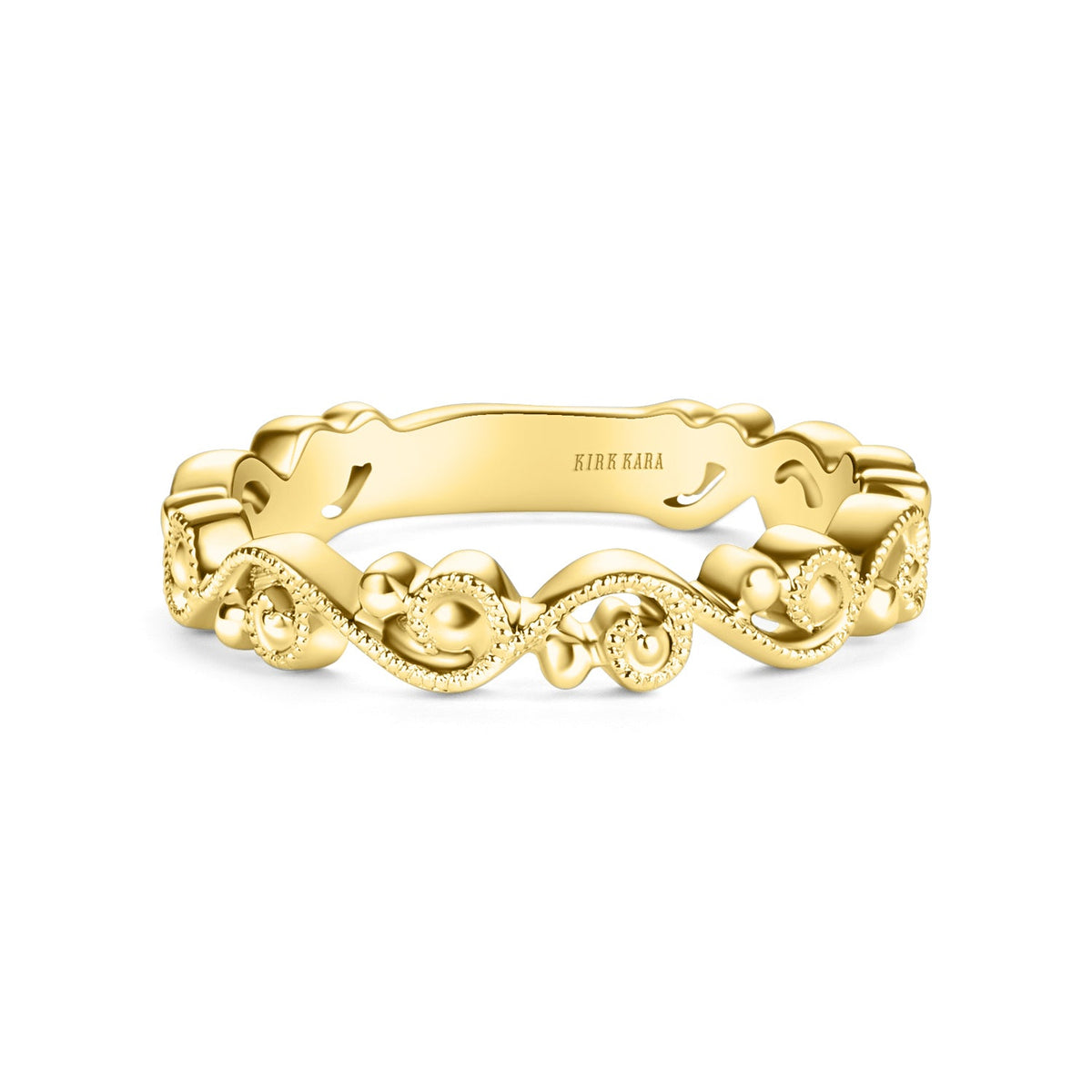 Delicate Stackable Lace Metal Wedding Band