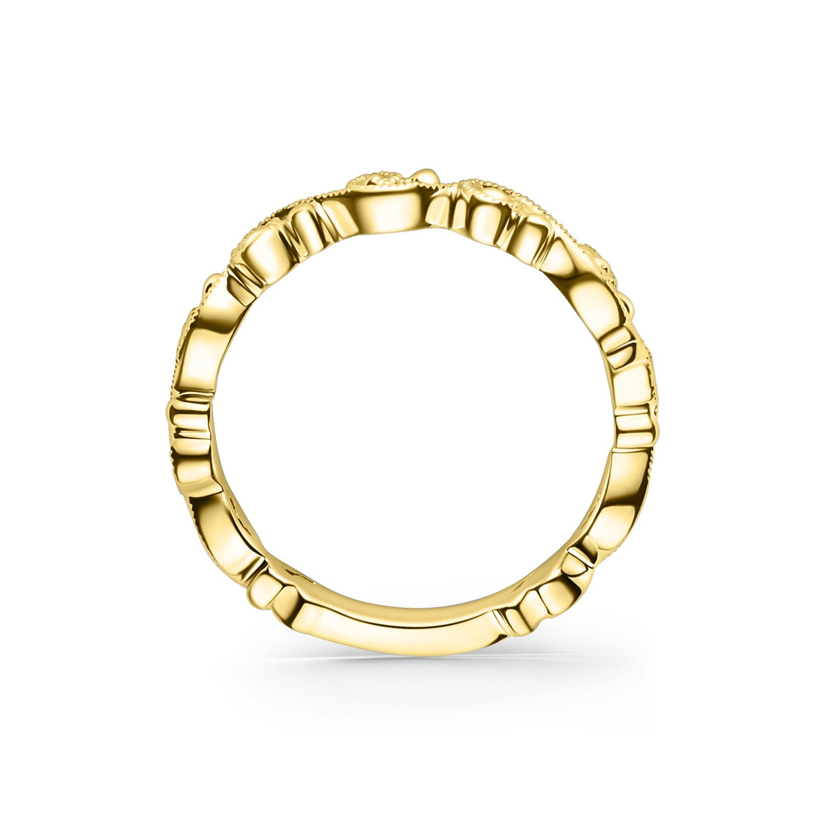 Delicate Stackable Lace Metal Wedding Band