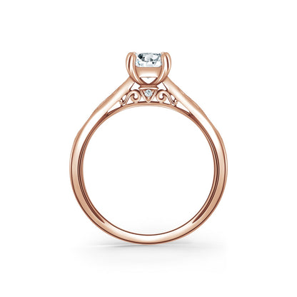 Milgrain Ribbon Channel Set Diamond Engagement Ring