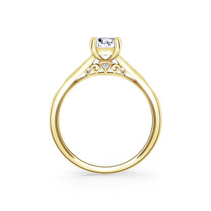 Milgrain Ribbon Channel Set Diamond Engagement Ring