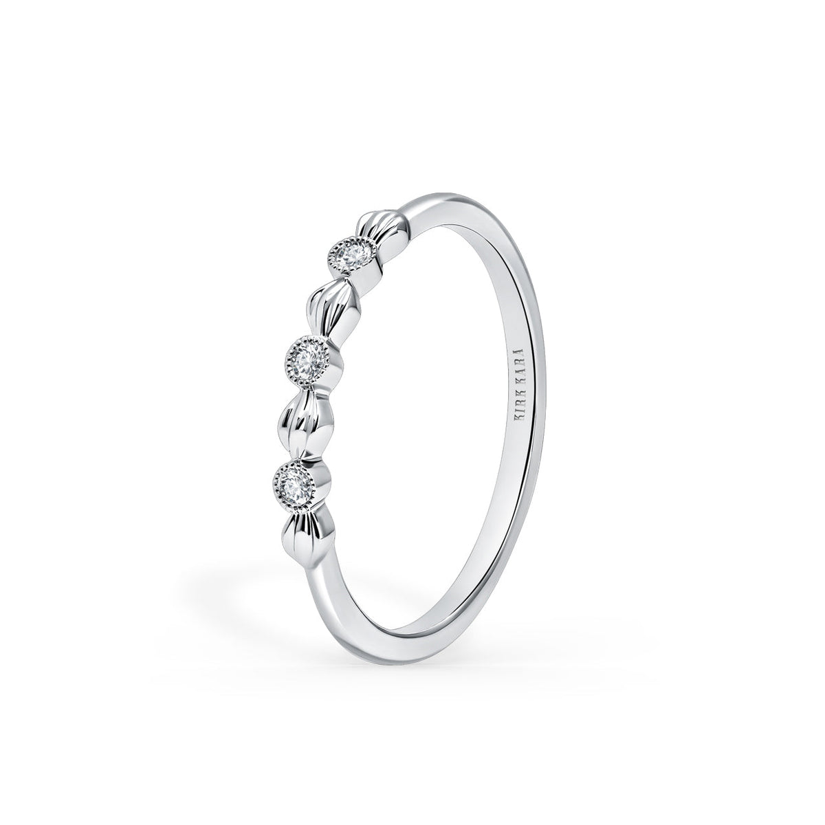 Petite Floral Diamond Wedding Band
