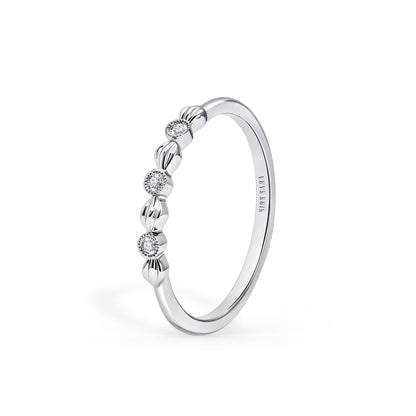 Petite Floral Diamond Wedding Band