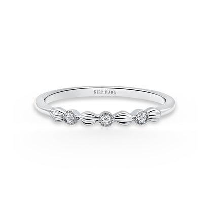 Petite Floral Diamond Wedding Band