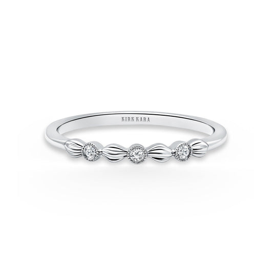 Petite Floral Diamond Wedding Band