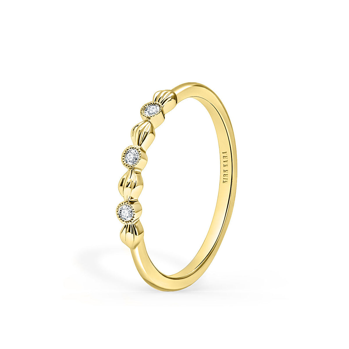 Petite Floral Diamond Wedding Band