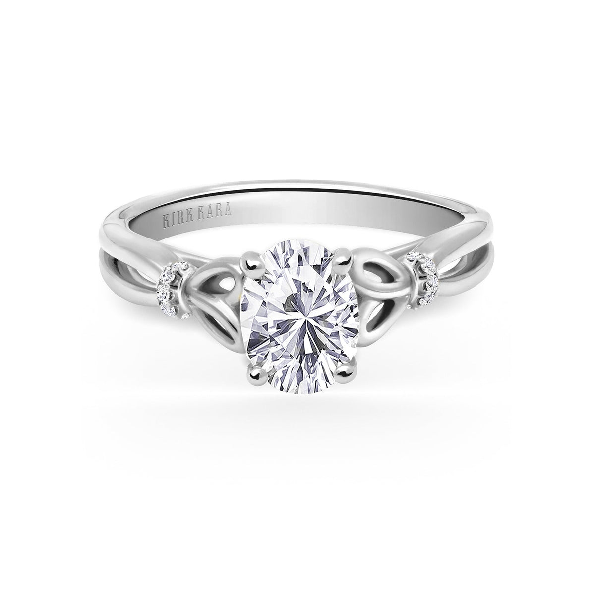 High Polish Bow Diamond Accent Engagement Ring