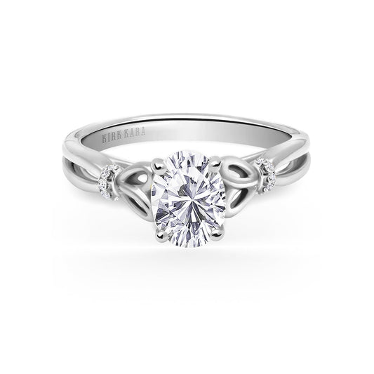 High Polish Bow Diamond Accent Engagement Ring